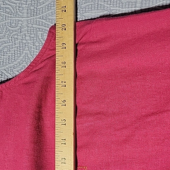 Studio Ease size 16 linen blend sleeveless pink embroidered maxi dress - Picture 6 of 7